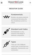 How resistorguide.com looks like on a mobile device such as an iPhone.