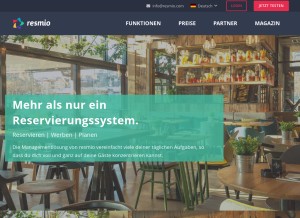 How resmio.com looks like on a tablet such as an iPad.