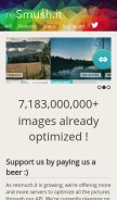 How resmush.it looks like on a mobile device such as an iPhone.