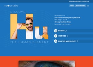 How resonate.com looks like on a tablet such as an iPad.