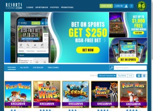 How resortscasino.com looks like on a tablet such as an iPad.