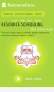 How resourceguruapp.com looks like on a mobile device such as an iPhone.