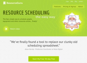 How resourceguruapp.com looks like on a tablet such as an iPad.