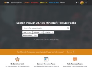How resourcepacks24.de looks like on a tablet such as an iPad.