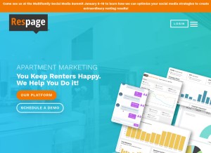 How respage.com looks like on a tablet such as an iPad.