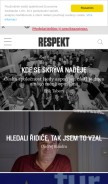 How respekt.cz looks like on a mobile device such as an iPhone.