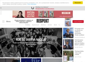 How respekt.cz looks like on a tablet such as an iPad.