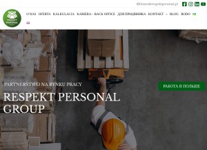 How respektpersonal.pl looks like on a tablet such as an iPad.