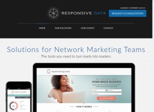 How responsivedata.com looks like on a tablet such as an iPad.