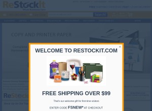 How restockit.com looks like on a tablet such as an iPad.
