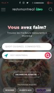 How restomontreal.ca looks like on a mobile device such as an iPhone.
