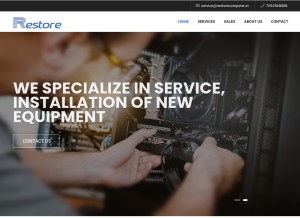How restorecomputer.in looks like on a tablet such as an iPad.