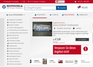 How restposten.de looks like on a tablet such as an iPad.