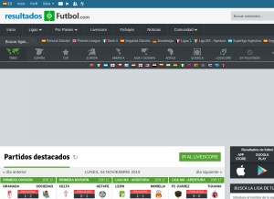 How resultados-futbol.com looks like on a tablet such as an iPad.