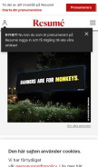 How resume.se looks like on a mobile device such as an iPhone.