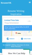 How resumeok.com looks like on a mobile device such as an iPhone.