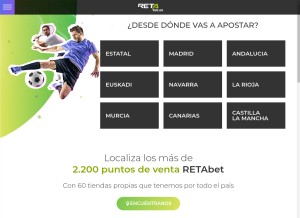 How retabet.es looks like on a tablet such as an iPad.