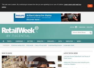 How retail-week.com looks like on a tablet such as an iPad.