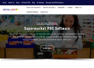 How retailpos.co.in looks like on a tablet such as an iPad.