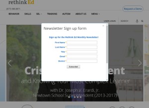 How rethinked.com looks like on a tablet such as an iPad.
