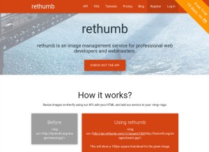 How rethumb.com looks like on a tablet such as an iPad.