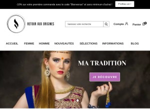 How retourauxorigines.fr looks like on a tablet such as an iPad.