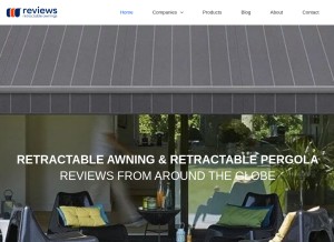 How retractableawningsreviews.com looks like on a tablet such as an iPad.