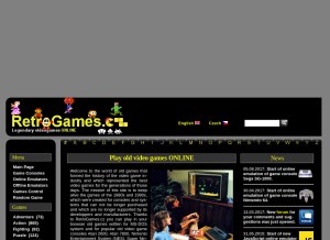 How retrogames.cz looks like on a tablet such as an iPad.