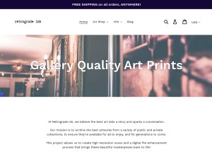 How retrogradeink.com looks like on a tablet such as an iPad.