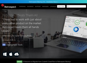 How retrospect.com looks like on a tablet such as an iPad.