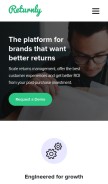 How returnly.com looks like on a mobile device such as an iPhone.