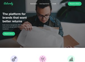 How returnly.com looks like on a tablet such as an iPad.