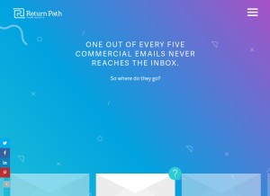 How returnpath.com looks like on a tablet such as an iPad.