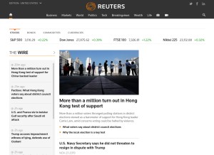 How reuters.com looks like on a tablet such as an iPad.