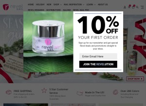 How revelnail.com looks like on a tablet such as an iPad.