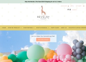 How revelrygoods.com looks like on a tablet such as an iPad.