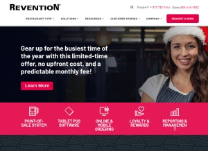 How revention.com looks like on a tablet such as an iPad.