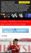 How reviersport.de looks like on a mobile device such as an iPhone.