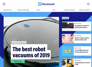 How reviewed.com looks like on a tablet such as an iPad.