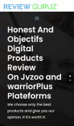 How reviewguruz.com looks like on a mobile device such as an iPhone.