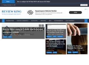 How reviewking.xyz looks like on a tablet such as an iPad.