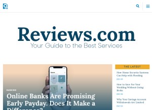 How reviews.com looks like on a tablet such as an iPad.