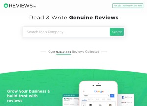 How reviews.io looks like on a tablet such as an iPad.
