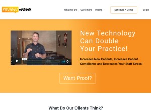How reviewwave.com looks like on a tablet such as an iPad.