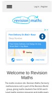 How revisionmaths.com looks like on a mobile device such as an iPhone.