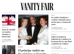 How revistavanityfair.es looks like on a tablet such as an iPad.