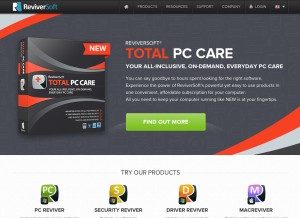 How reviversoft.com looks like on a tablet such as an iPad.