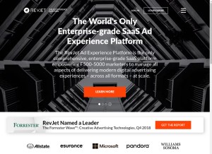How revjet.com looks like on a tablet such as an iPad.
