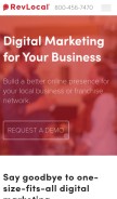 How revlocal.com looks like on a mobile device such as an iPhone.
