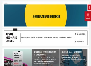 How revmed.ch looks like on a tablet such as an iPad.
